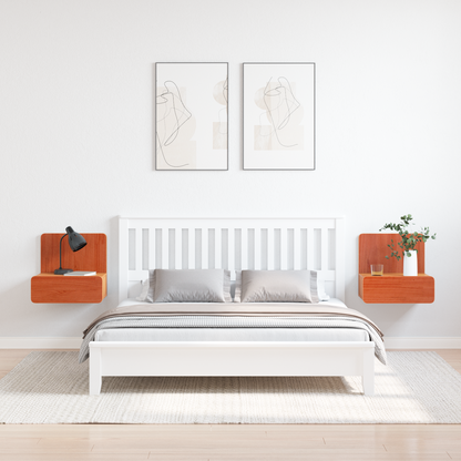 Bedside Table 2 pcs Wax Brown 44 x 32.5 x 40 cm Solid pine wood
