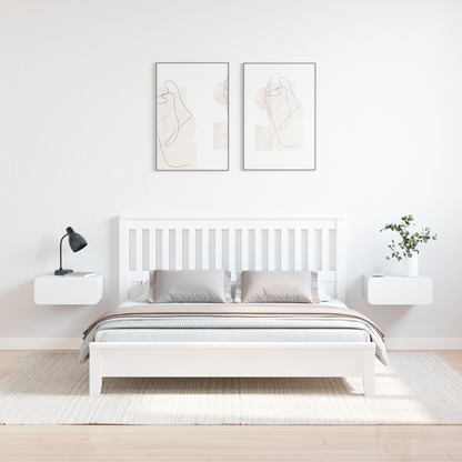 Bedside Table 2 pcs White 39 x 34 x 16.5 cm Solid pine wood