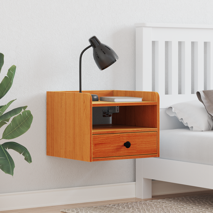 Bedside Table Wax Brown 38 x 36 x 29.5 cm Solid pine wood