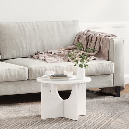 Coffee Table White 50 x 50 x 35 cm Solid pine wood