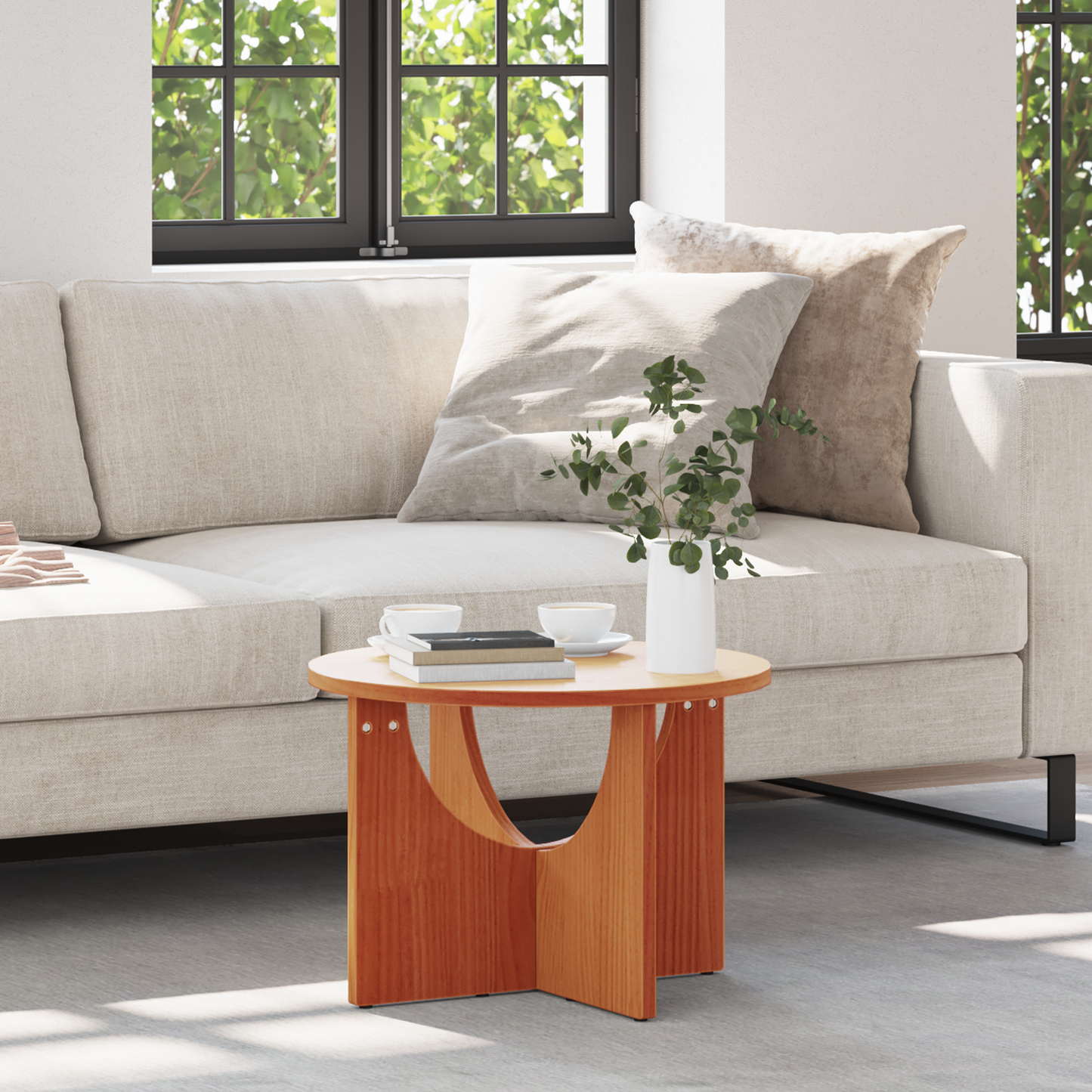 Coffee Table Wax Brown 50 x 50 x 35 cm Solid pine wood
