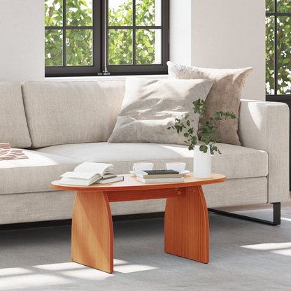 Coffee Table Wax Brown 80 x 40 x 35 cm Solid Pine Wood