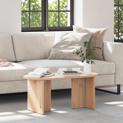 Coffee Table Natural 80 x 39.5 x 35 cm Solid Pine wood