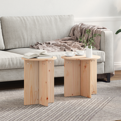Coffee Table 2 pcs Natural