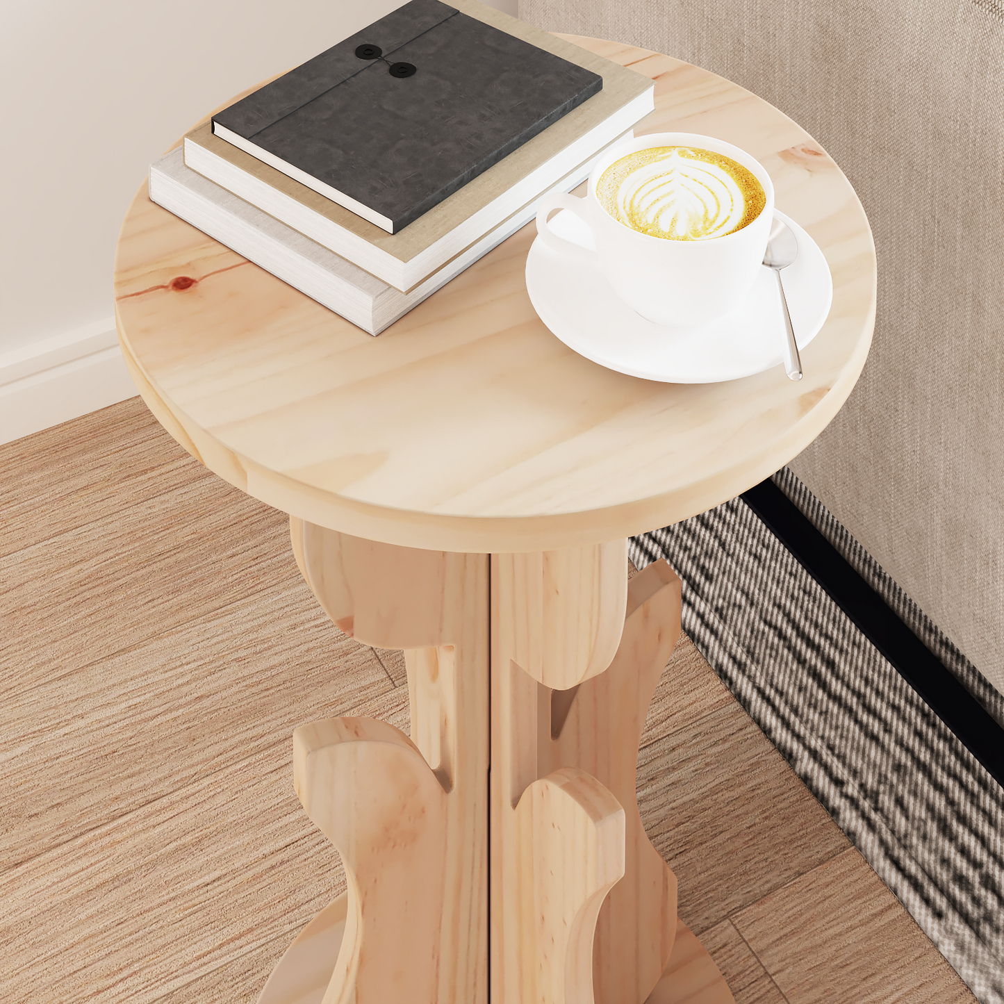 Coffee Table Natural 39.5 x 39.5 x 53.5 cm Solid pine wood