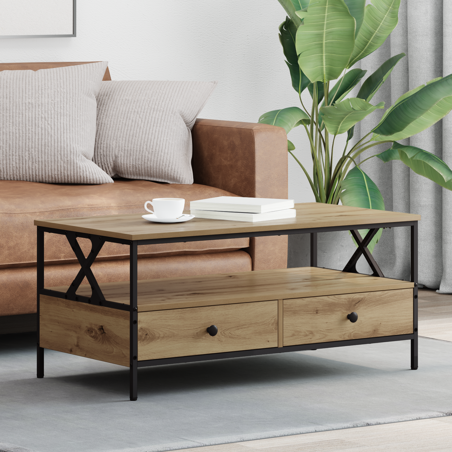 Coffee Table Artisan oak 100 x 51 x 45 cm Engineered wood