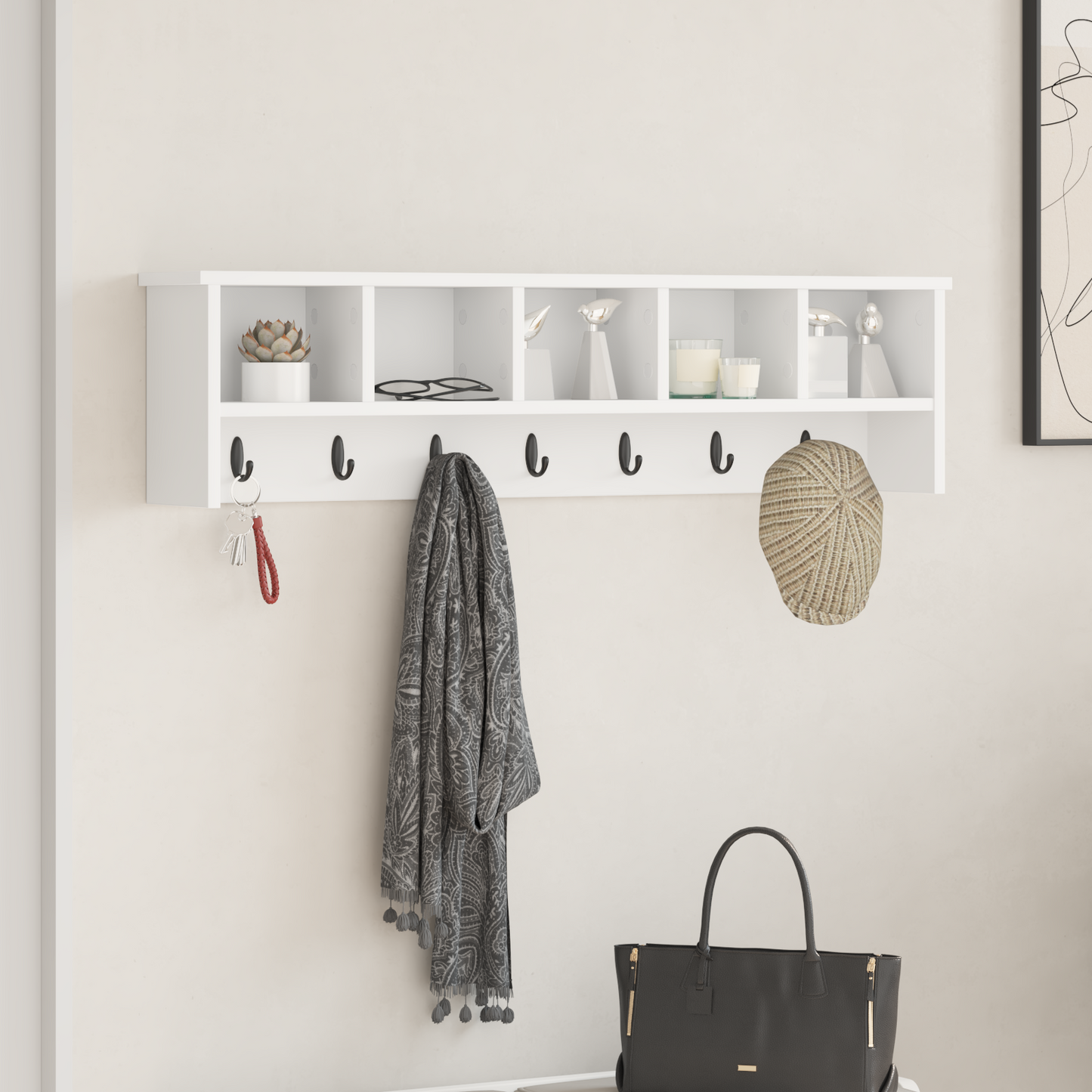 Wall-Mounted Coat Rack White 100 x 16 x 26 cm Engineered wood