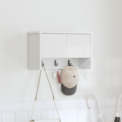 Wall-Mounted Coat Rack White 50 x 20 x 30 cm Engineered wood