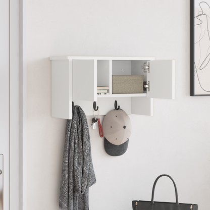 Wall-Mounted Coat Rack White 50 x 20 x 30 cm Engineered wood