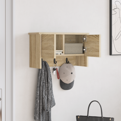 Wall-Mounted Coat Rack with Shelf Sonoma Oak 50 x 20 x 30 cm