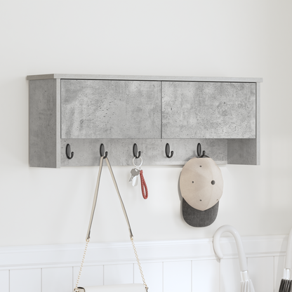 Wall-Mounted Coat Rack with Shelf Concrete Grey 80 x 20 x 30 cm