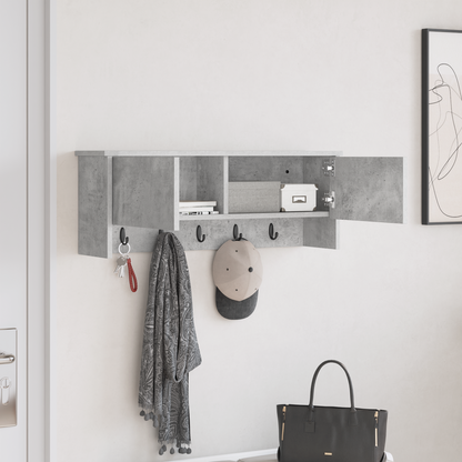 Wall-Mounted Coat Rack with Shelf Concrete Grey 80 x 20 x 30 cm