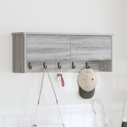 Wall-Mounted Coat Rack with Shelf Grey Sonoma 80 x 20 x 30 cm