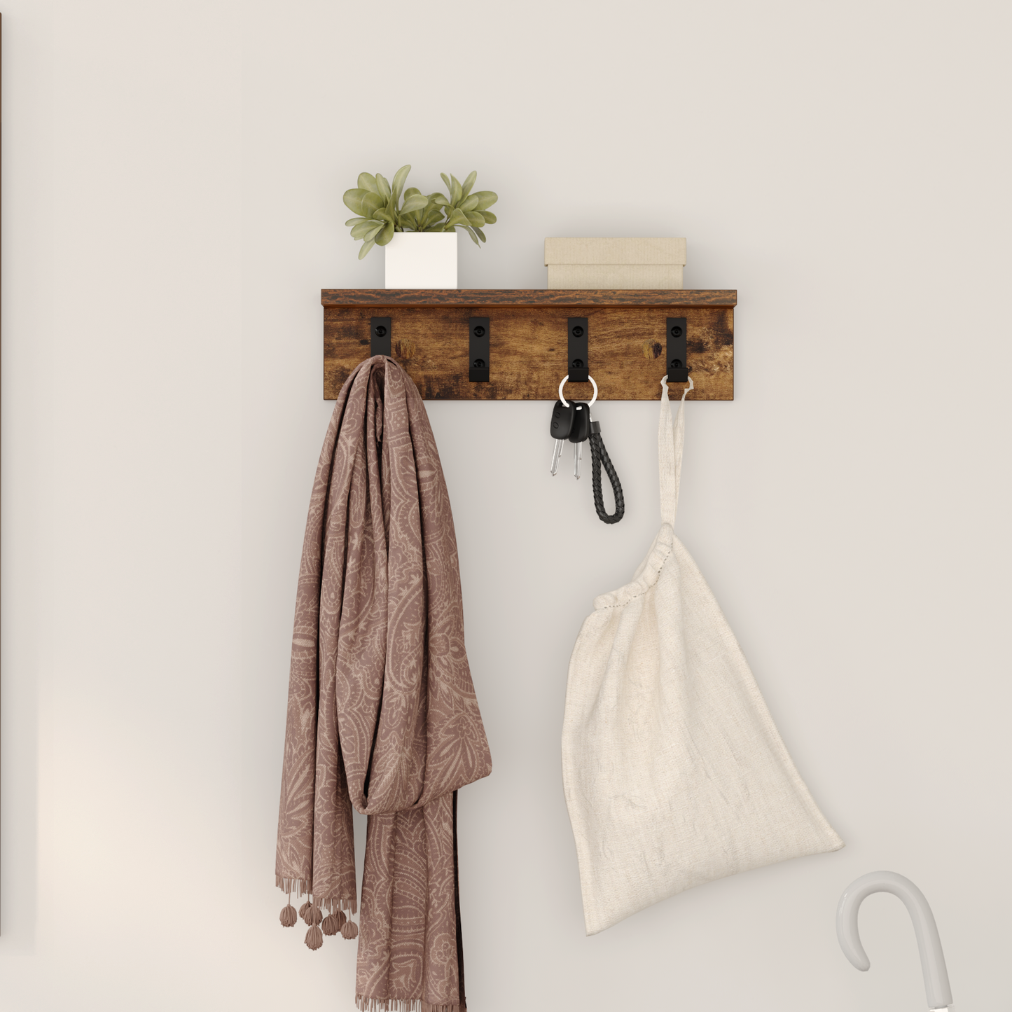 Wall-Mounted Coat Rack Smoked Oak 40 x 10.5 x 10.5 cm