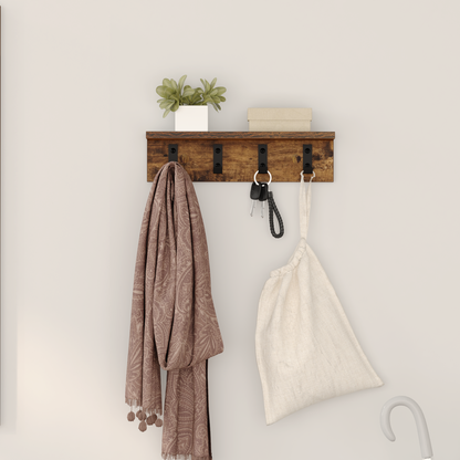 Wall-Mounted Coat Rack Smoked Oak 40 x 10.5 x 10.5 cm