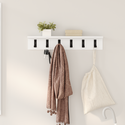 Wall-Mounted Coat Rack Wall-mounted White 60 x 10.5 x 10.5 cm