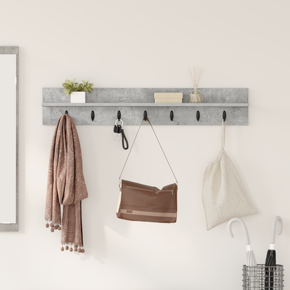 Wall-Mounted Coat Rack Concrete Grey 100 x 10.5 x 18 cm