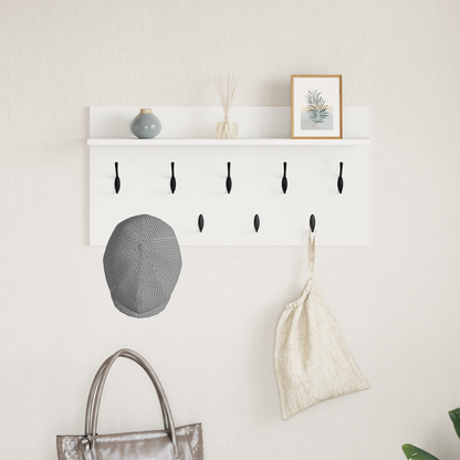 Wall-Mounted Coat Rack White 80 x 40 x 12 cm Engineered wood