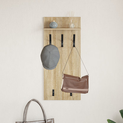 Wall-Mounted Coat Rack with Shelf Sonoma Oak 40 x 10 x 90 cm