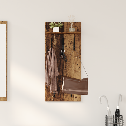 Wall-Mounted Coat Rack Old Wood 40 x 10 x 90 cm Engineered wood