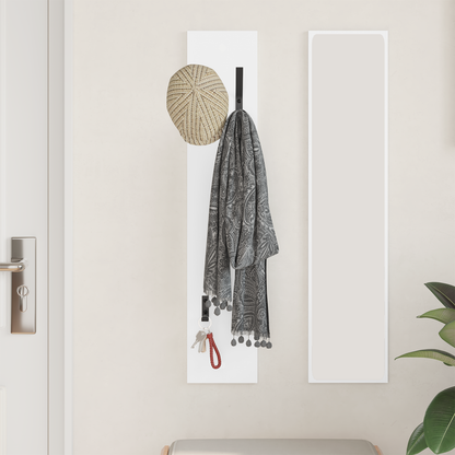 Wall-Mounted Coat Rack White 20 x 1.5 x 100 cm Engineered wood
