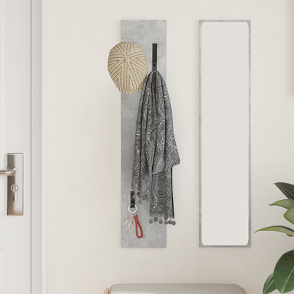 Wall-Mounted Coat Rack Concrete Grey 20 x 1.5 x 100 cm