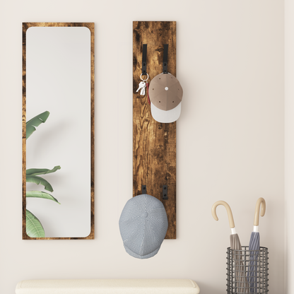 Wall-Mounted Coat Rack Smoked Oak 20 x 1.5 x 100 cm