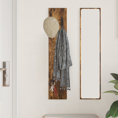 Wall-Mounted Coat Rack Smoked Oak 20 x 1.5 x 100 cm