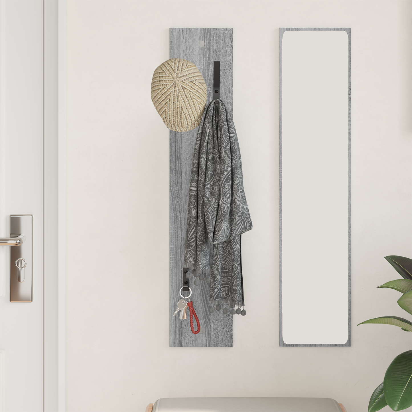 Wall-Mounted Coat Rack Grey Sonoma 20 x 1.5 x 100 cm