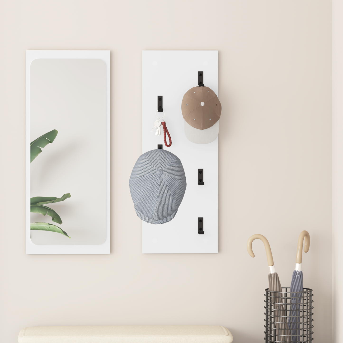 Wall-Mounted Coat Rack White 30 x 1.5 x 80 cm Engineered wood