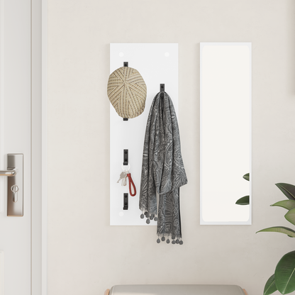 Wall-Mounted Coat Rack White 30 x 1.5 x 80 cm Engineered wood
