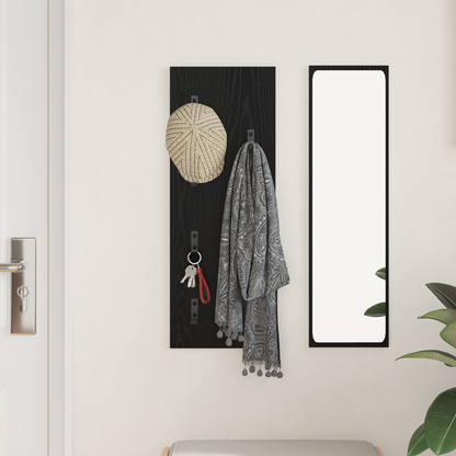 Wall-Mounted Coat Rack Wall-mounted Black Oak 30 x 1.5 x 80 cm