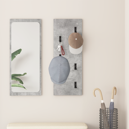 Wall-Mounted Coat Rack Concrete Grey 30 x 1.5 x 80 cm