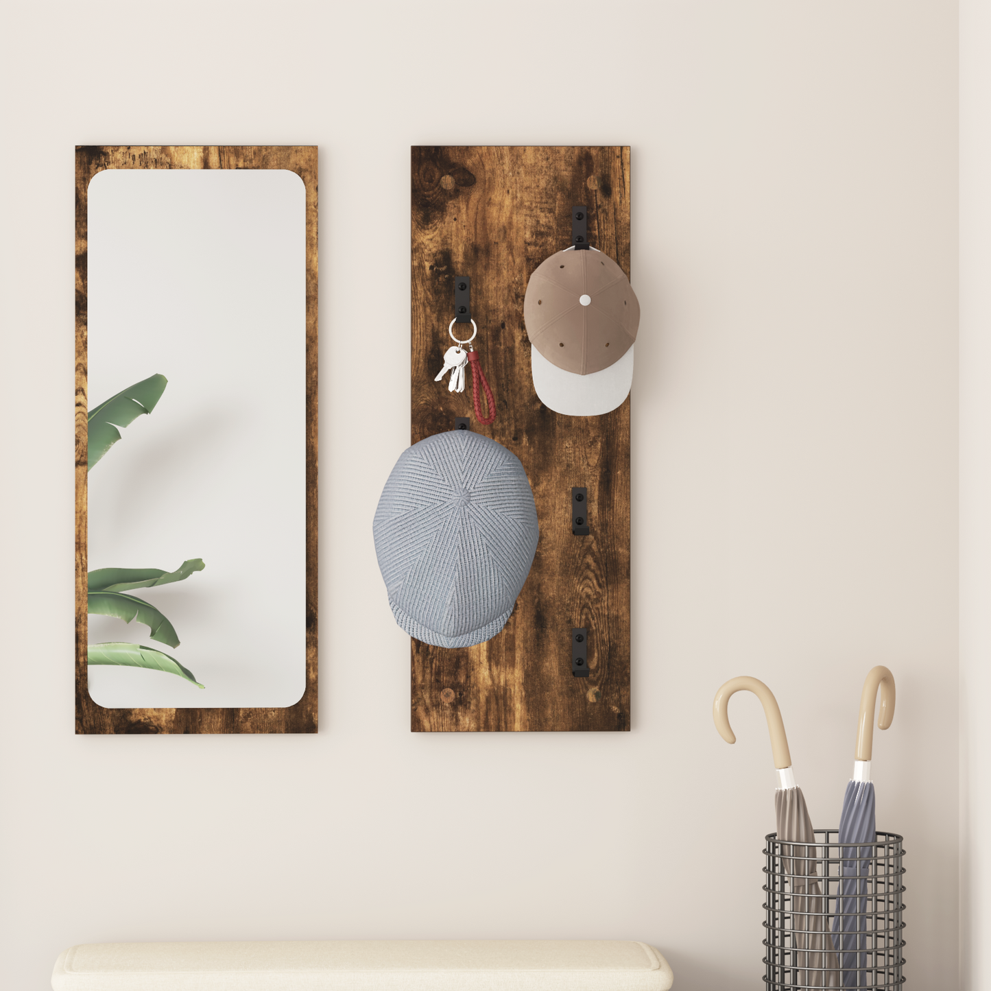 Wall-Mounted Coat Rack Wall-mounted Smoked Oak 30 x 1.5 x 80 cm