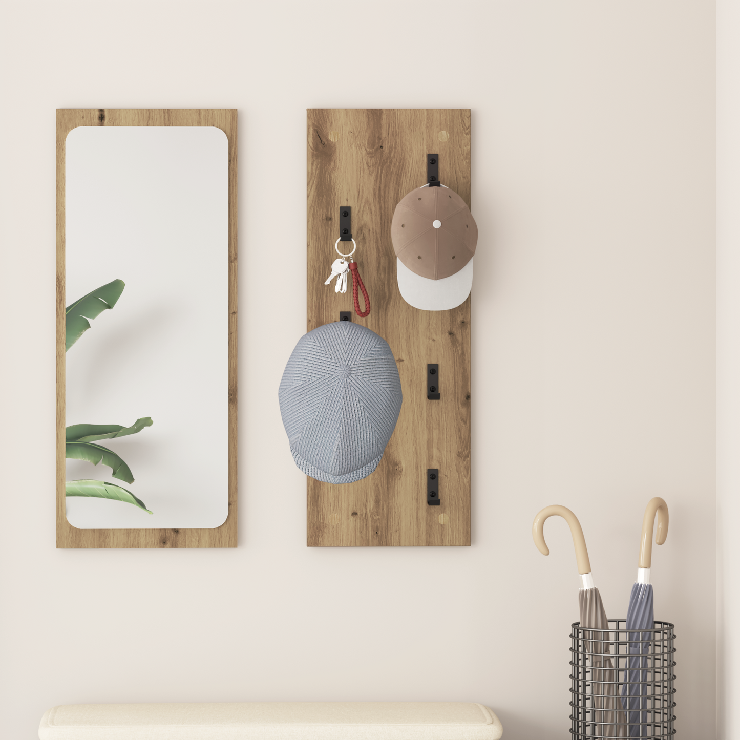 Wall-Mounted Coat Rack Artisan Oak 30 x 1.5 x 80 cm