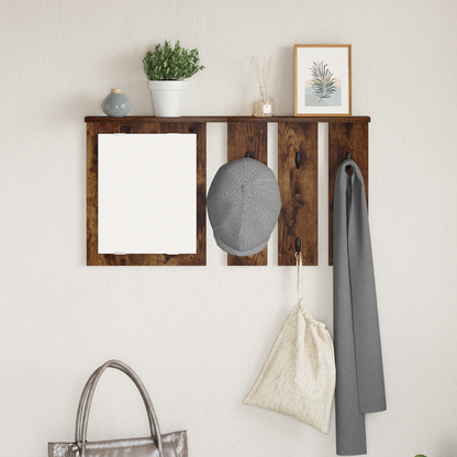 Wall-Mounted Coat Rack with Shelf Smoked oak 85 x 10 x 45 cm