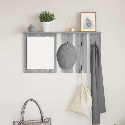 Wall-Mounted Coat Rack with Shelf Grey sonoma 85 x 10 x 45 cm