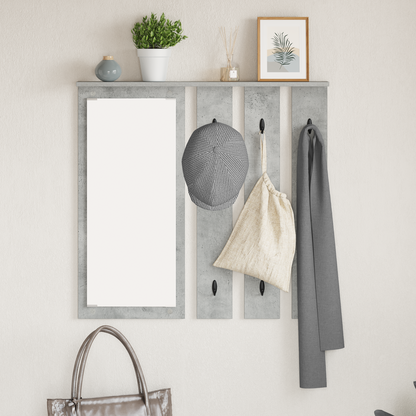 Wall-Mounted Coat Rack with Shelf Concrete grey 84 x 10 x 80 cm