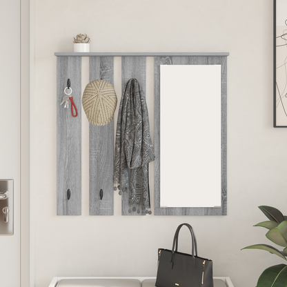 Wall-Mounted Coat Rack with Shelf Grey sonoma 84 x 10 x 80 cm