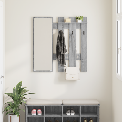 Wall-Mounted Coat Rack Grey Sonoma 100 x 10 x 100 cm