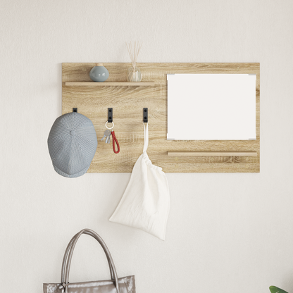 Wall-Mounted Coat Rack with Shelf Sonoma Oak 90 x 10 x 50 cm
