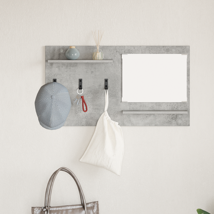 Wall-Mounted Coat Rack with Shelf Concrete Grey 90 x 10 x 50 cm