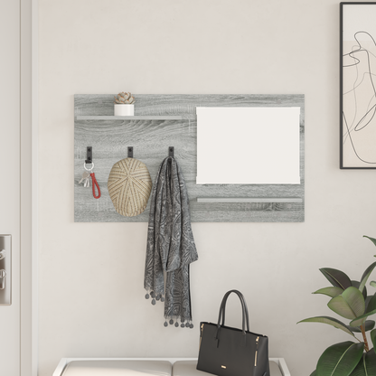 Wall-Mounted Coat Rack with Shelf Grey Sonoma 90 x 10 x 50 cm