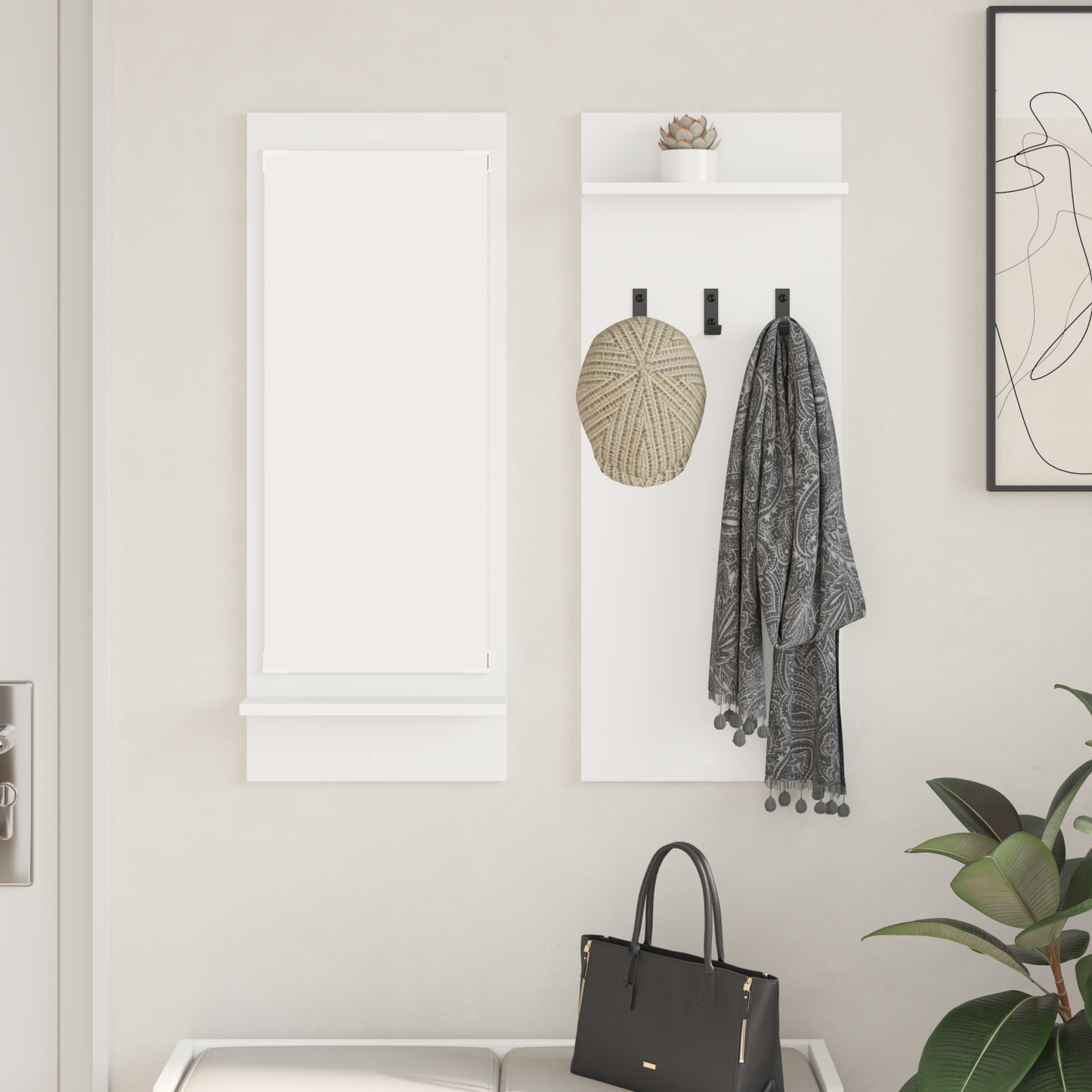 Wall-Mounted Coat Rack White 70 x 10 x 90 cm Engineered wood