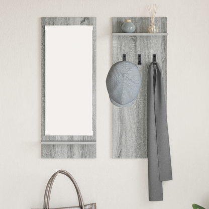 Wall-Mounted Coat Rack with Shelf Grey Sonoma 70 x 10 x 90 cm