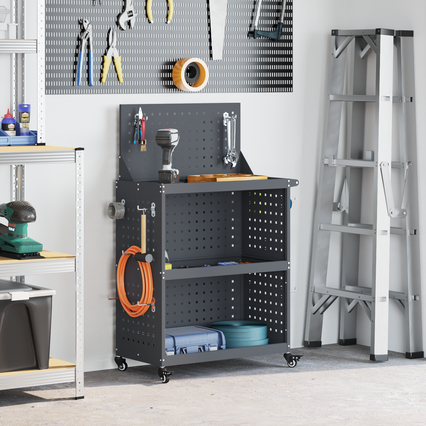 Tool Trolley Anthracite 65 x 35 x 111 cm Cold-rolled Steel