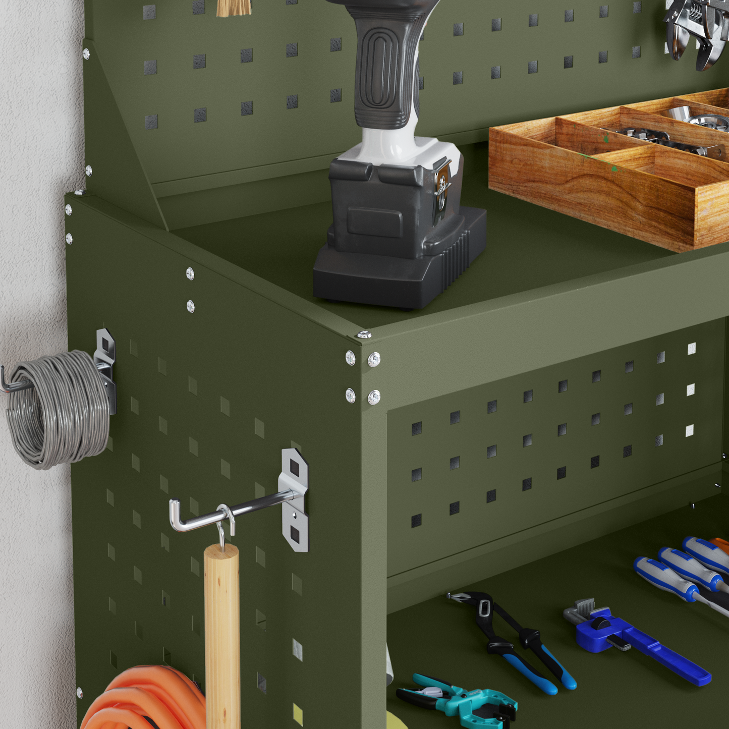 Tool Trolley Olive Green 65 x 35 x 111 cm Cold-rolled Steel