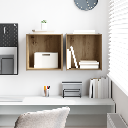 Wall Cabinet 2 pcs Artisan Oak 37 x 37 x 37 cm Engineered Wood
