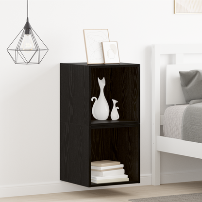 Wall Cabinet 2 pcs Black Oak 37 x 37 x 37 cm Engineered Wood
