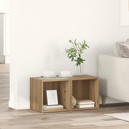 TV Cabinet Set Wall-mounted 2 pcs Artisan Oak 37 x 35 x 37.5 cm